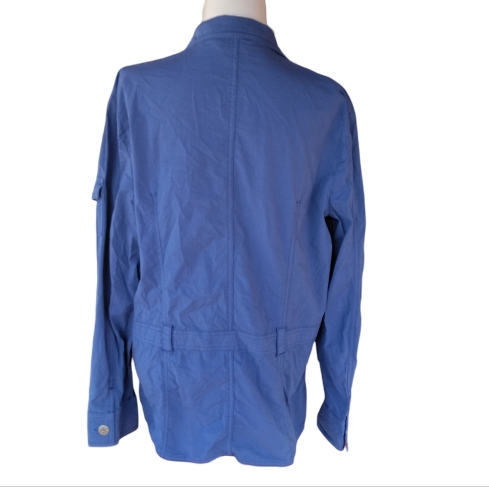 Fresh Produce Dusty Blue Cotton Blend Shacket Longline Size Large - Picture 4 of 7